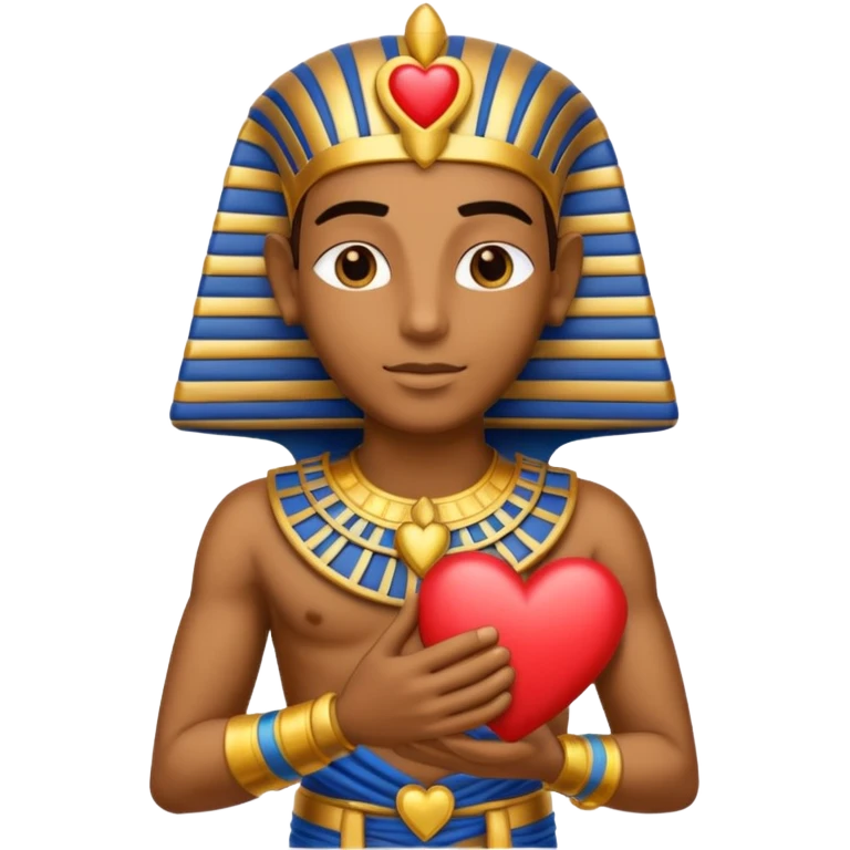 Pharaoh holding heart emoji