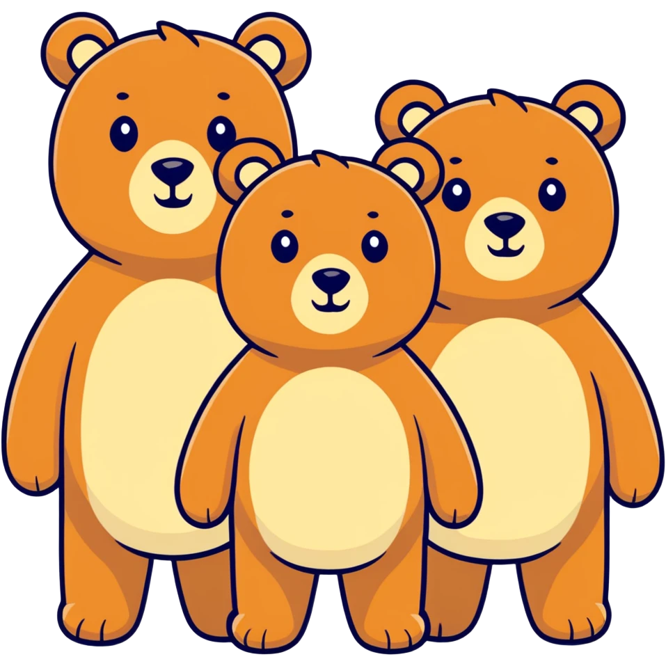 three bears emoji