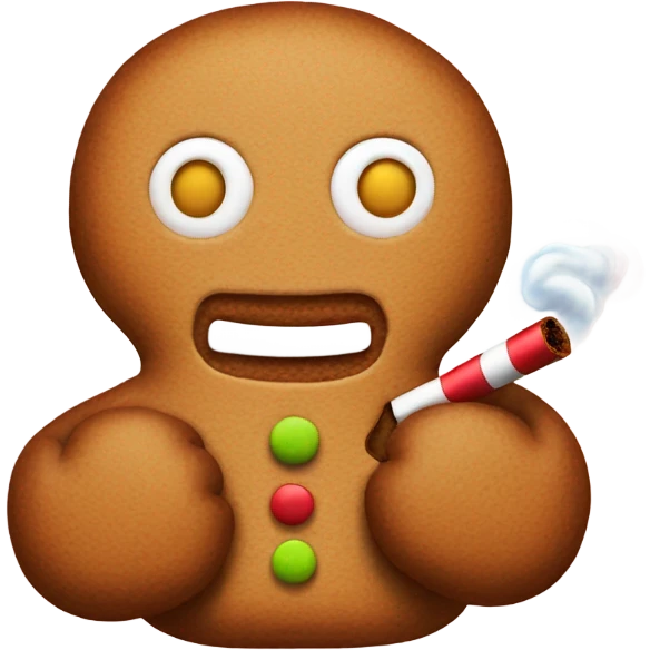 Gingerbread man smoking  emoji