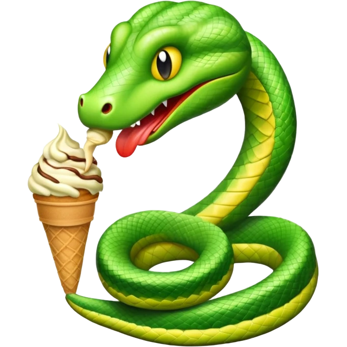 dondurma yiyen yılan emoji