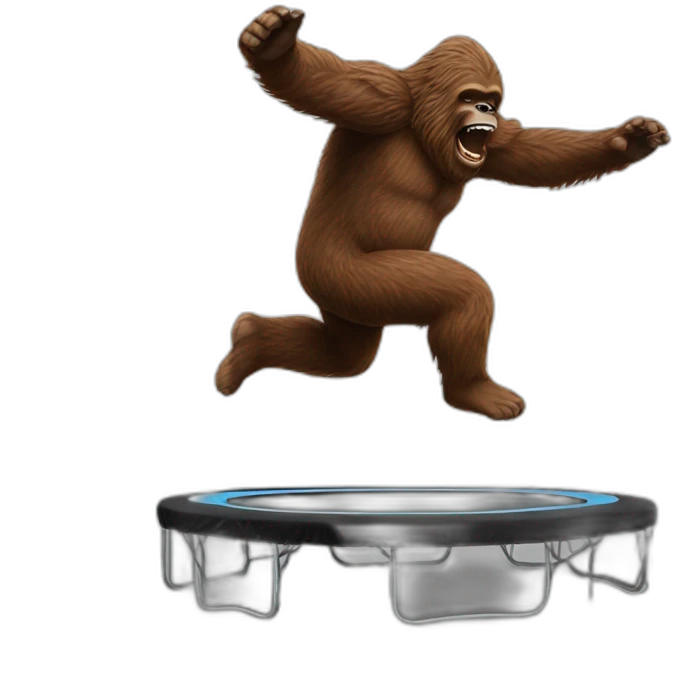 Sasquatch jumping on trampoline emoji