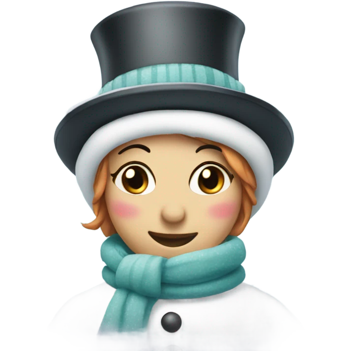 Female snowman blushing  emoji