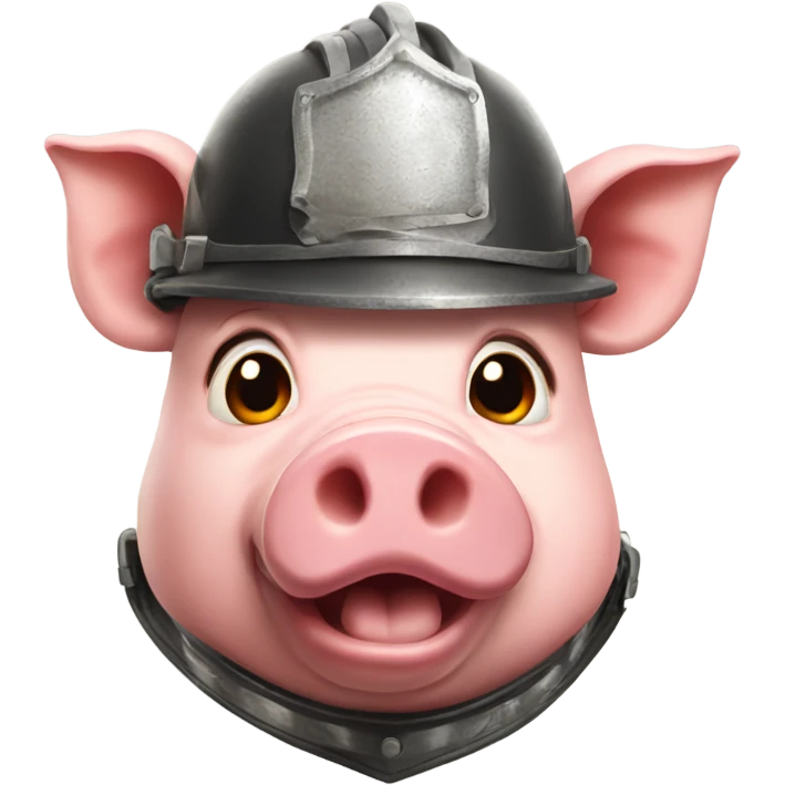Pig with fire helmet  emoji