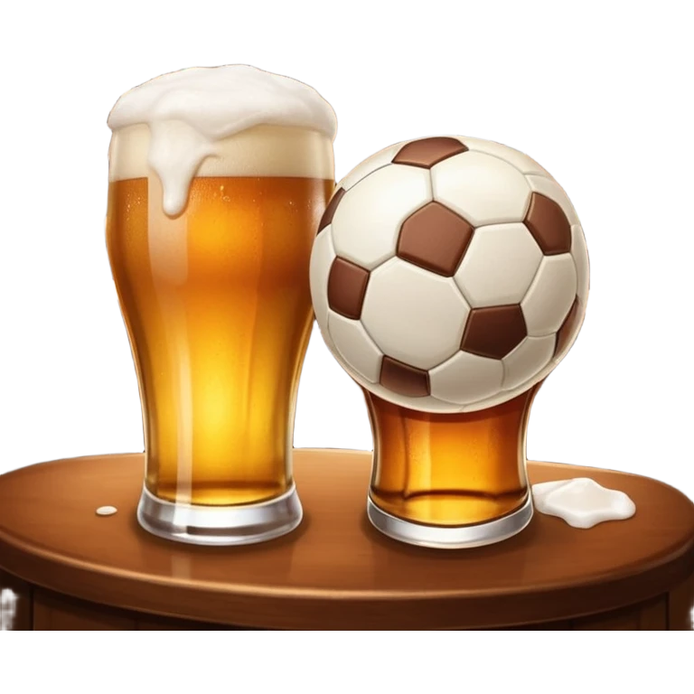 Soccer ball and a pint, no human emoji