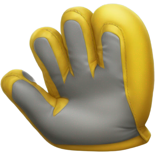 Large yellow gloves emoji