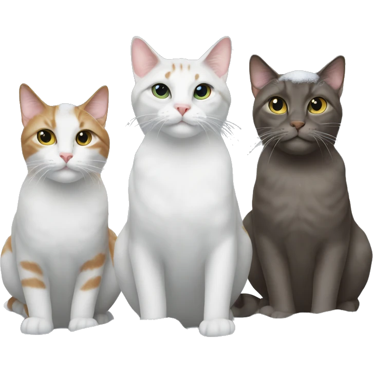 3 cats in the snow  emoji