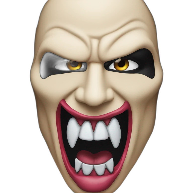 gene simmons kiss mask demonstrates a tongue emoji
