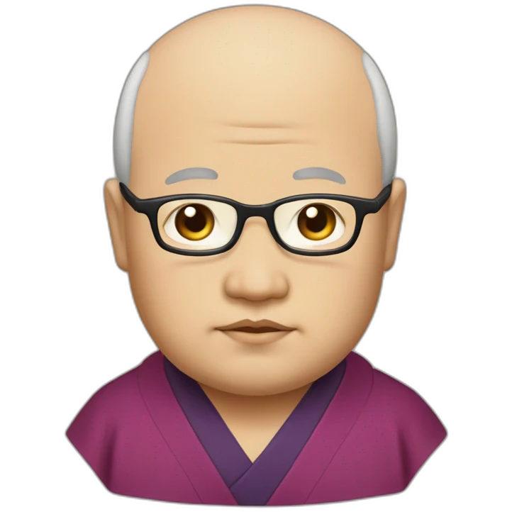 japaneaw fat priest with glasses no eyebrows emoji