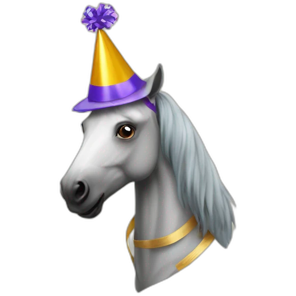 extremely fast party horse with party hat emoji