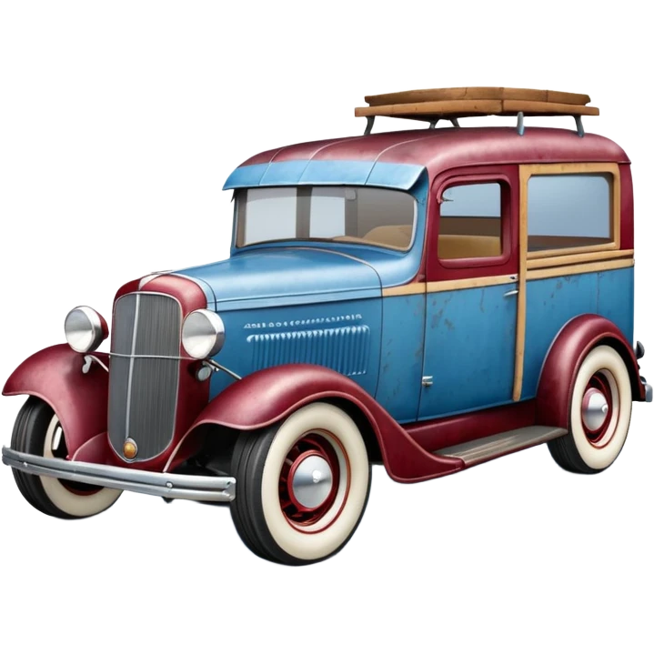 A 1934 rustic old antique rat Chevrolet hot rod caravan that’s blue and cherry pearl  emoji