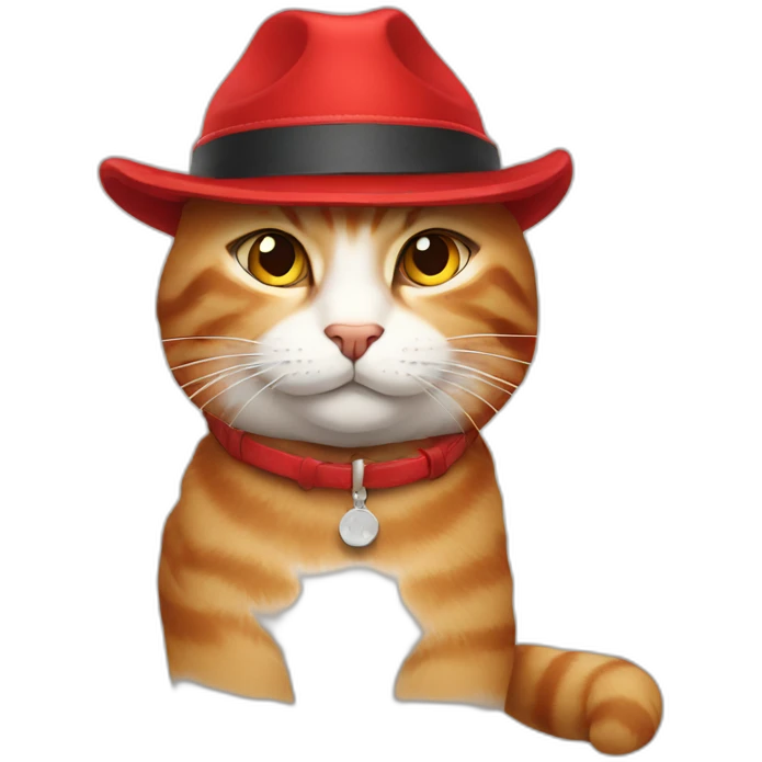 cat wearing red trapper hat emoji
