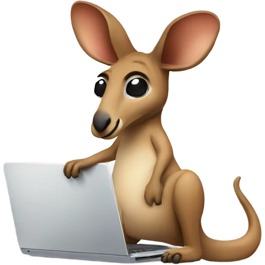 kangaroo with laptop emoji