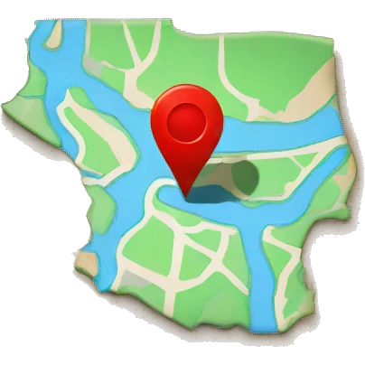 Map with red pin emoji