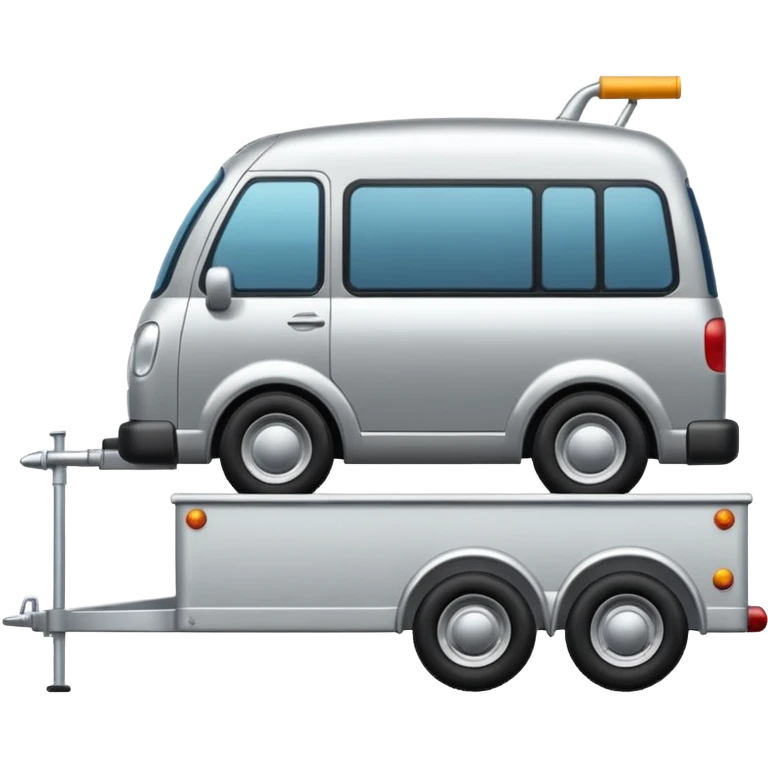 car with towbar pulling a  trailer  emoji