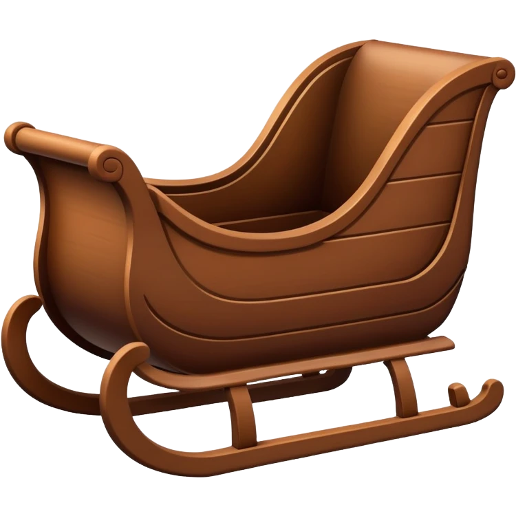 simple empty brown sleigh, no decorations emoji