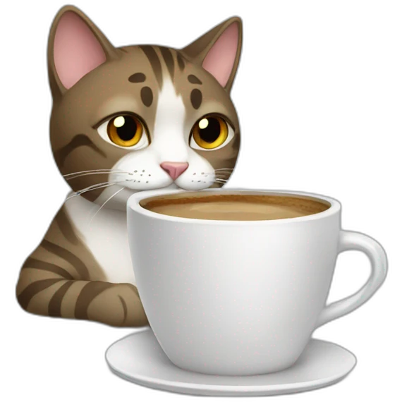 cat drinking coffee emoji