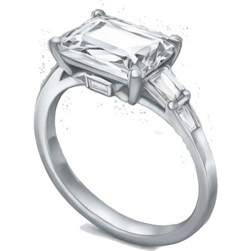 rectangle diamond engagement ring emoji
