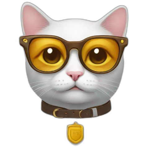 Un chat qui a des lunettes de soleil et une ceinture  emoji