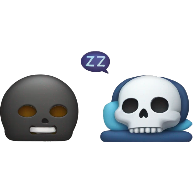 sleep (zzz) and skull emoji emoji