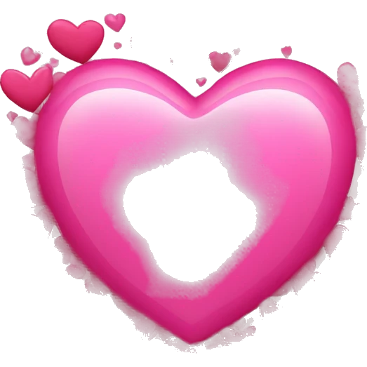 Create a big pink heart with an emoji that’s loved and surrounded by little hearts emoji