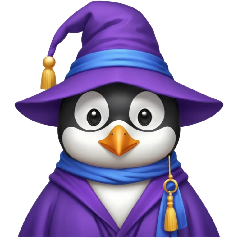 Bright Penguin Wizard  emoji
