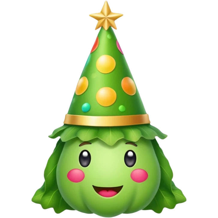 green vegetable with a top party hat emoji