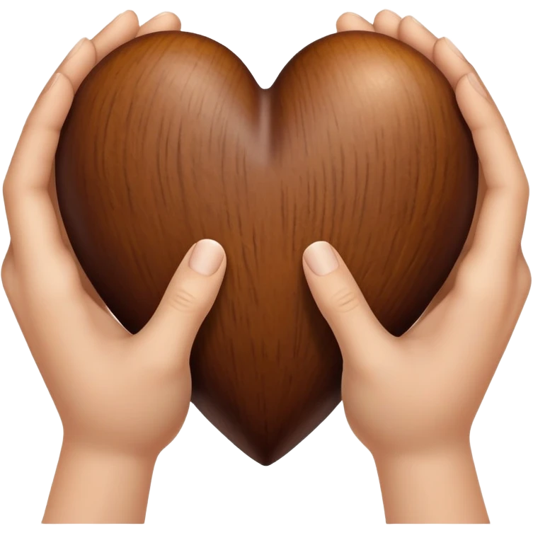 hands inside a brown heart emoji