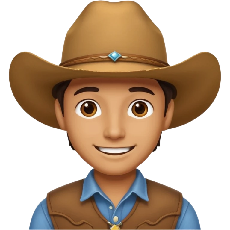 Turn the grinning emoji into one with a cowboy hat on emoji