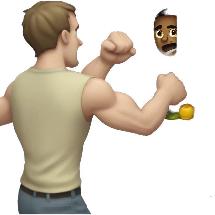 man getting punched by a fridge emoji