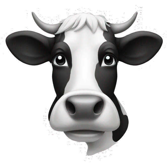 cow head black and white emoji