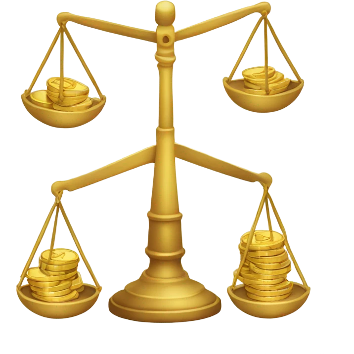 Scales with a heart on one side and coins on the other emoji