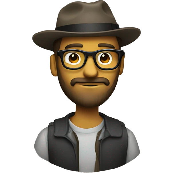 cool hipster writer works in newspaper emoji