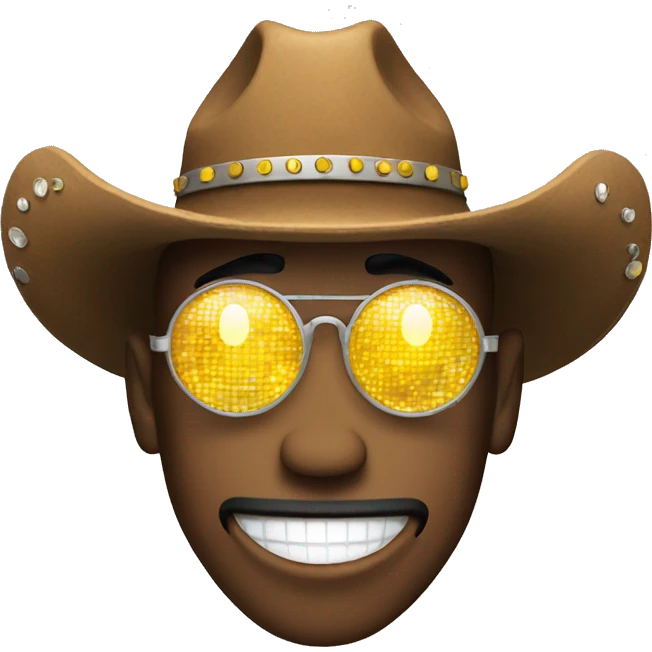Disco cowboy smiley face  emoji