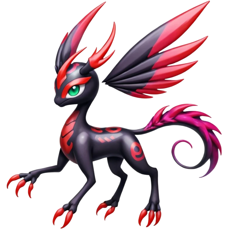 Colorful Shiny Edgy Cool Badass Painted Splashed Exotic Meloetta-Palkia-Venom-Yveltal-Darkrai-Fakémon-creature-hybrid emoji