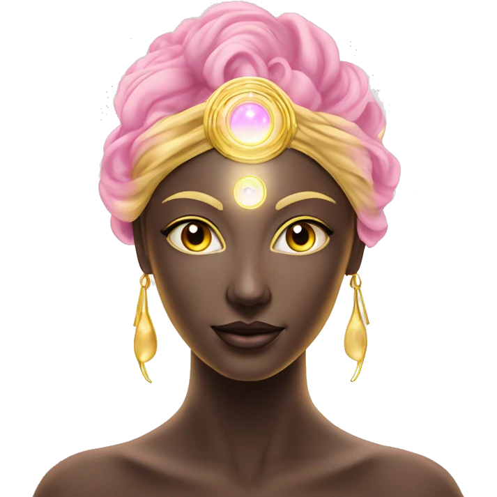Pleiadian radiant golden diva woman female third eye pink emoji