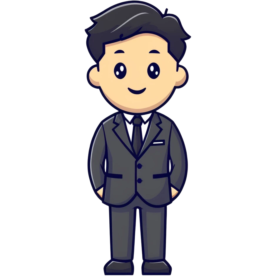 man wearing a suit with black horizontal stripes emoji