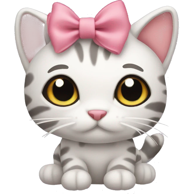 Stuffed animal cat with bow emoji