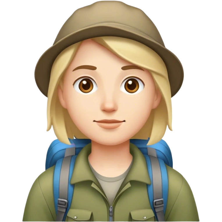 Right facing hiker emoji