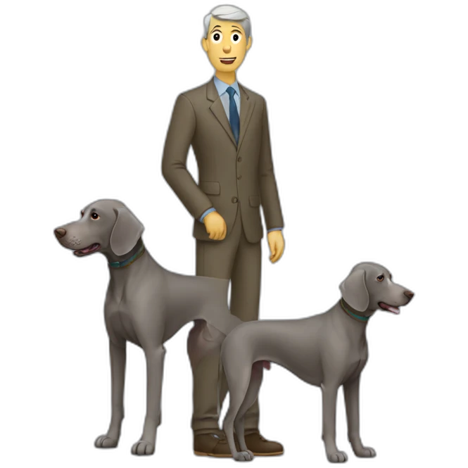 weimaraner with men emoji