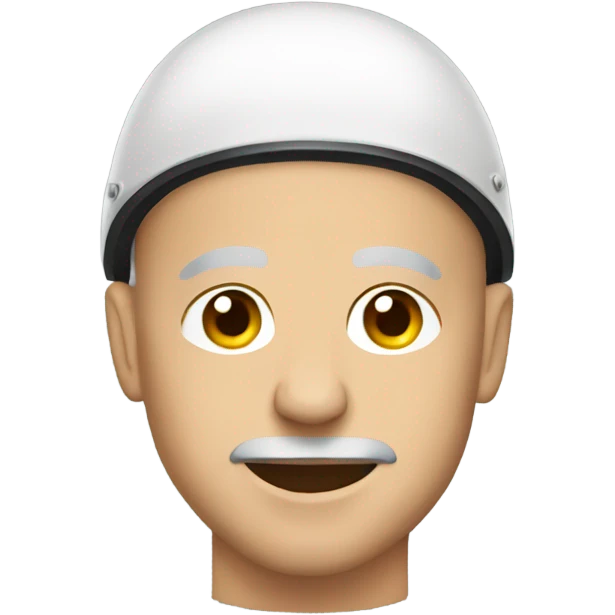 Bald guy with helmet emoji