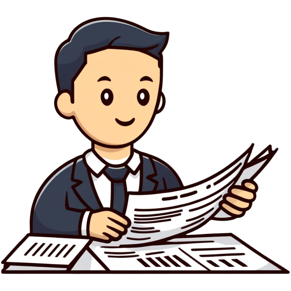Manager employer reviewing documents with employees emoji