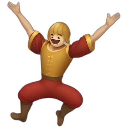 medieval circus acrobat doing a backflip emoji