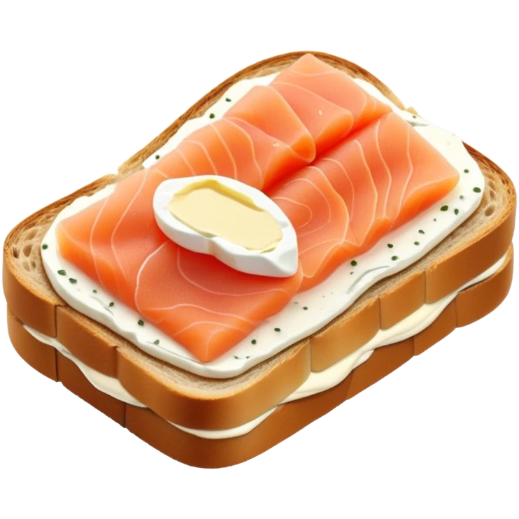 Smoked salmon and cream cheese on toast emoji