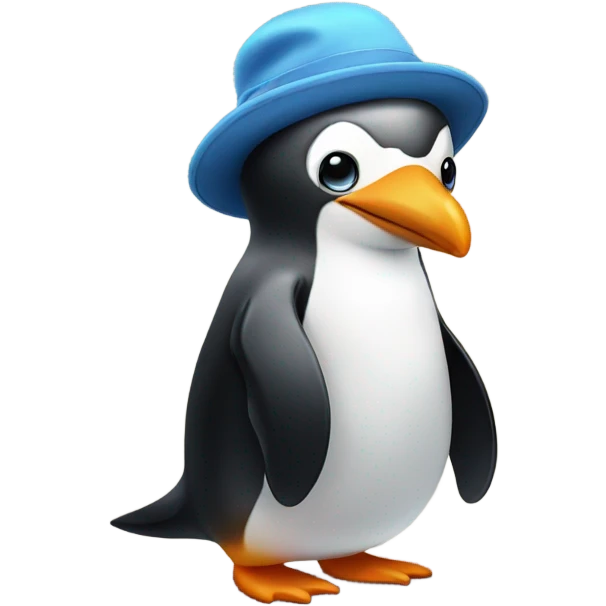 Penguin with hat emoji