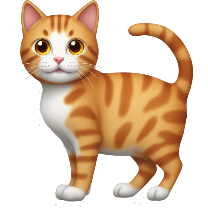 An tabby cat with an orange cat emoji