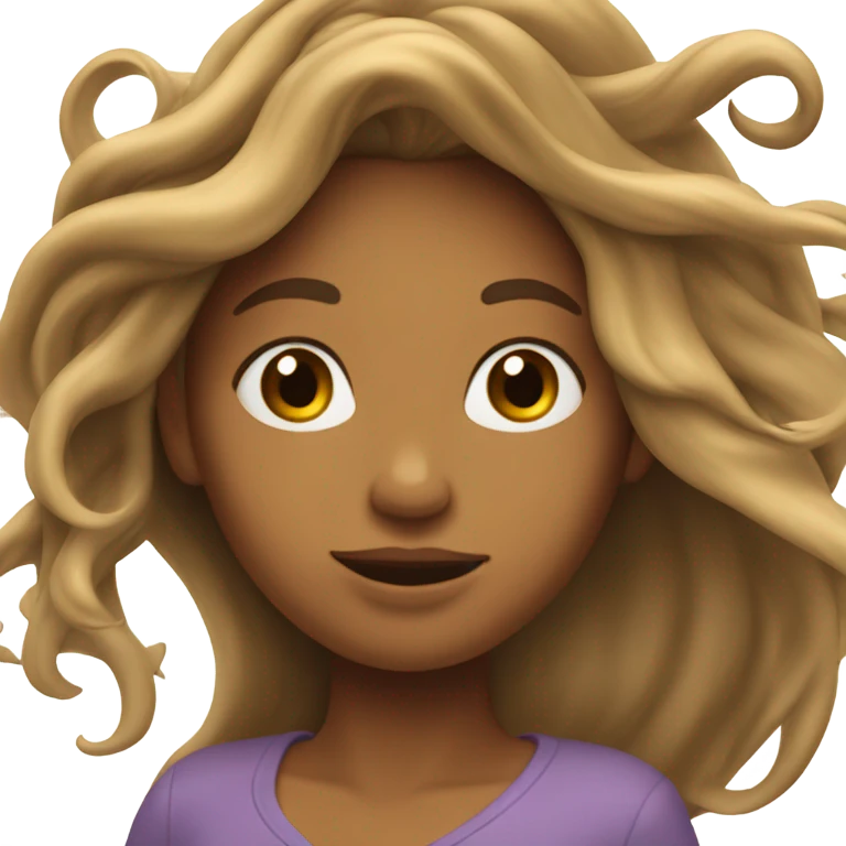 Wind blown long haired woman emoji