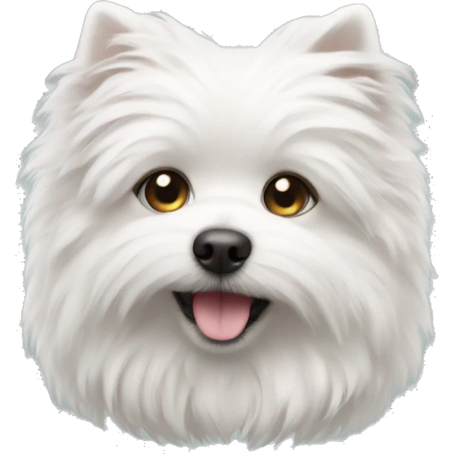 Fluffy white small dog  emoji