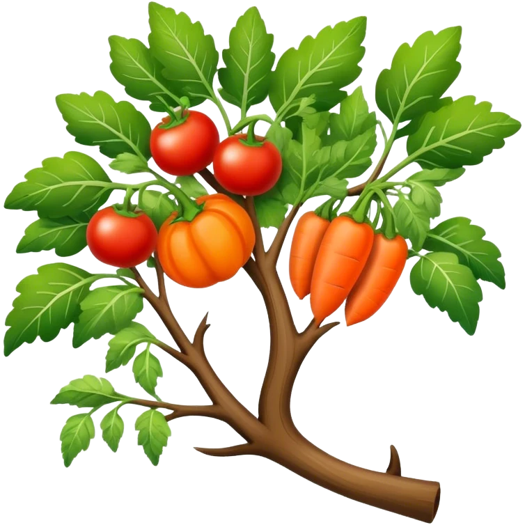 vegetables on a tree branch emoji