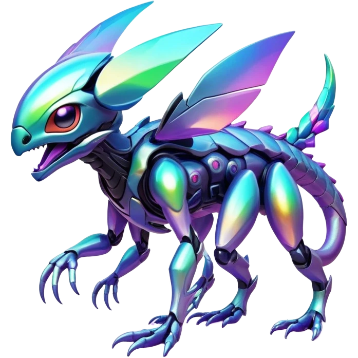 Futuristic complex iridescent aesthetic-scenery-Fakémon-creature emoji