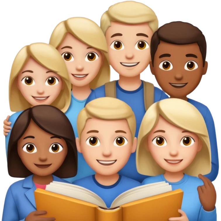 a bunch of people on the cover of a book emoji